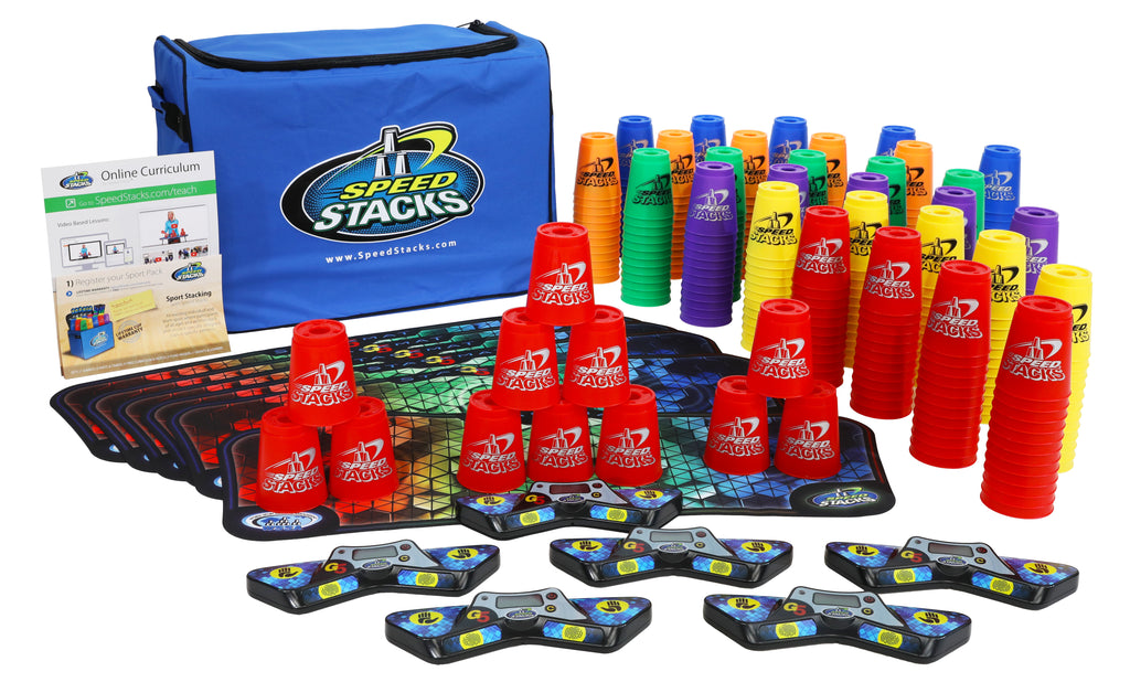 Speed Stacks SPORT PACK 30 contents including cup sets, StackMats, Pro Timers, carry bag and curriculum resources